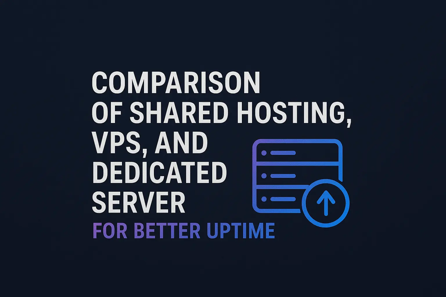 Choosing the Best Hosting for Better Uptime: Shared, VPS, or Dedicated